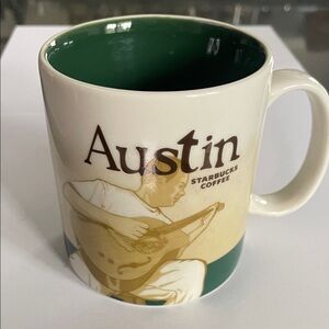 Starbucks Austin Mug - Green and Cream Design